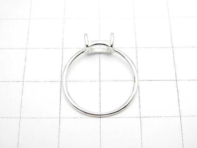[Video] Silver925 Ring Frame (Prong Setting) Horizontal Oval 8x6mm Rhodium Plated 1pc