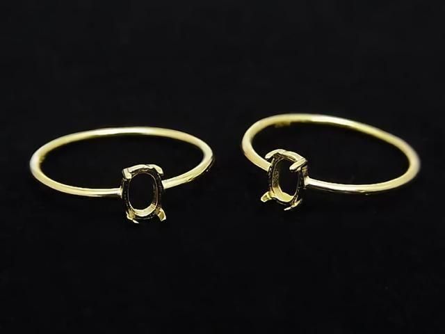[Video] Silver925 Ring Frame (Prong Setting) Oval 6x4mm 18KGP 1pc