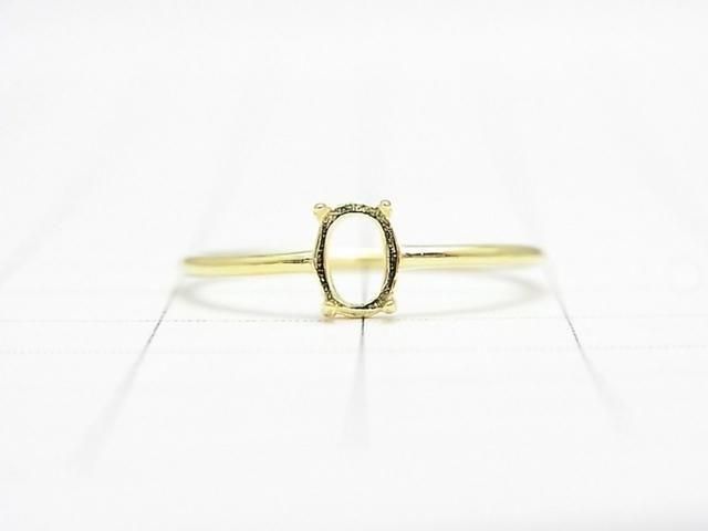 [Video] Silver925 Ring Frame (Prong Setting) Oval 6x4mm 18KGP 1pc