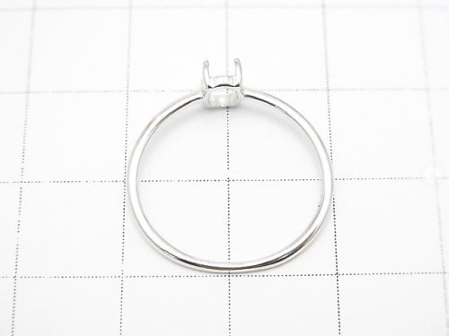 [Video]Silver925 Ring Flame (Prong Setting) Oval 6x4mm Rhodium Plated 1pc