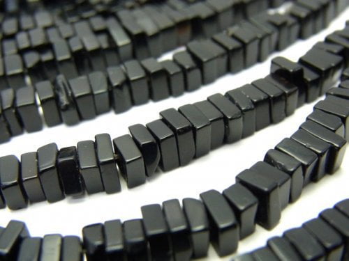 Onyx Square Roundel (Disc) 1strand beads (aprx.15inch/36cm)