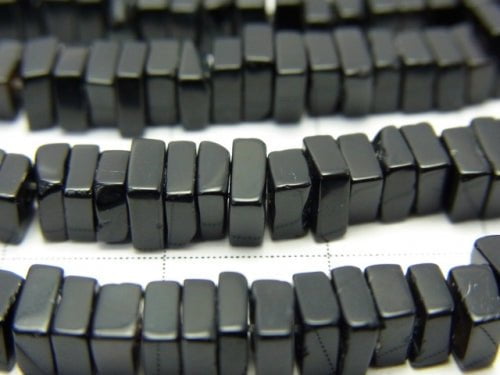 Onyx Square Roundel (Disc) 1strand beads (aprx.15inch/36cm)