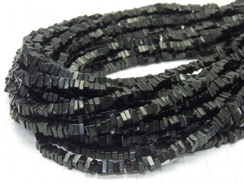 Onyx Square Roundel (Disc) 1strand beads (aprx.15inch/36cm)