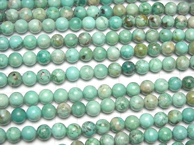 [Video] Peru Chrysocolla AA+ Round 6mm 1strand beads (aprx.15inch/36cm)