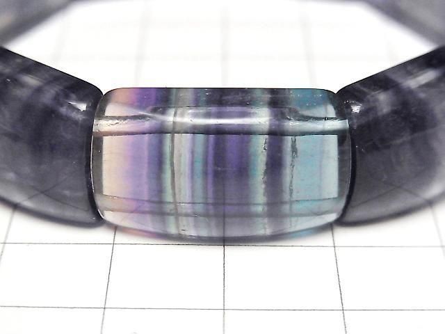 [Video] Mongolian Multicolor Fluorite AAA 2-Hole Rectangle 23x13x8mm 1-Strand (Bangle Bracelet)