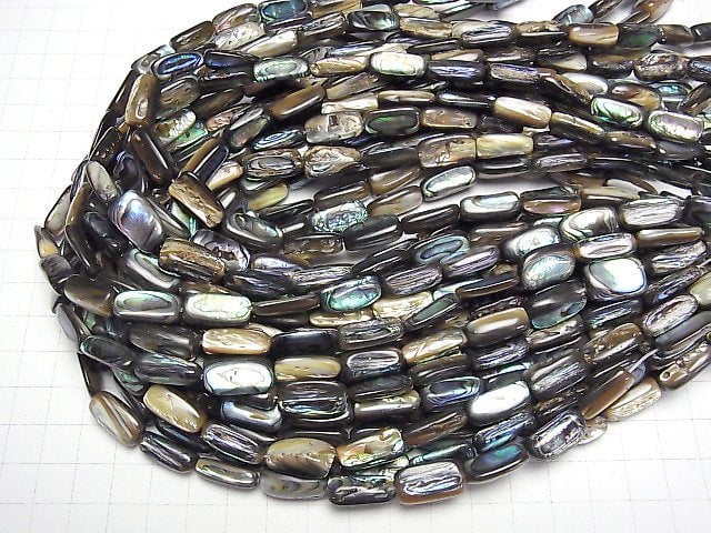 [Video] Abalone Shell Triangle Tube-Nugget half or 1strand beads (aprx.14inch / 35cm)