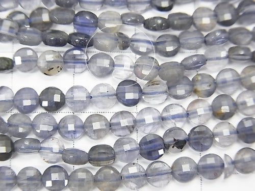 [Video] High Quality!  1strand $9.79! Iolite AA Faceted Coin 4x4x2mm 1strand beads (aprx.15inch/37cm)