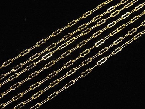 14KGF Wave Chain, 4.0 x 1.4 mm, 10 cm