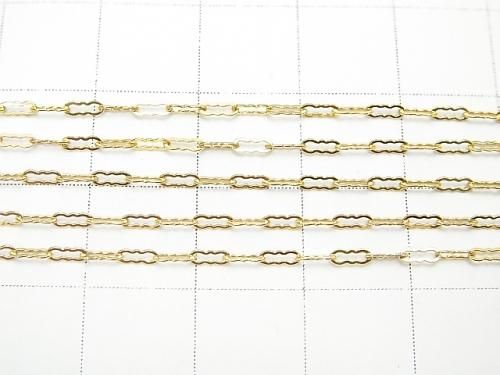 14KGF Wave Chain, 4.0 x 1.4 mm, 10 cm