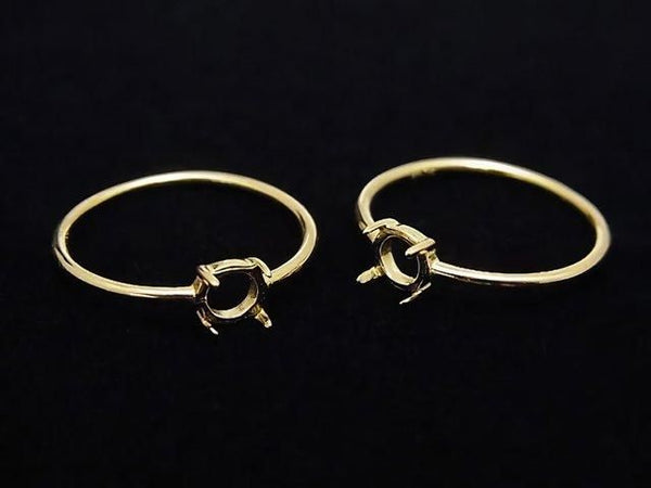 [Video]Silver925 Ring Frame (Prong Setting) Round 5mm 18KGP 1pc