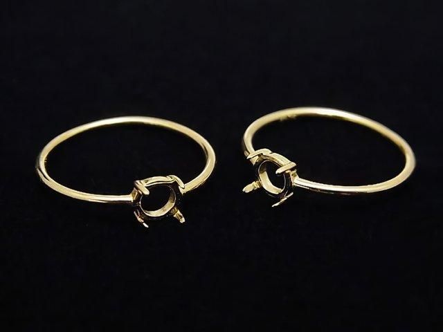 [Video]Silver925 Ring Frame (Prong Setting) Round 5mm 18KGP 1pc
