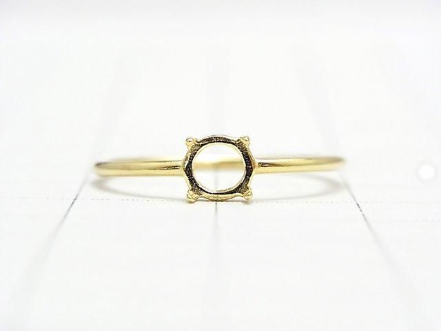 [Video]Silver925 Ring Frame (Prong Setting) Round 5mm 18KGP 1pc