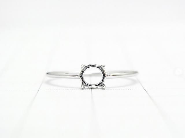 [Video] Silver925 Ring Frame (Prong Setting) Round 5mm Rhodium Plated 1pc