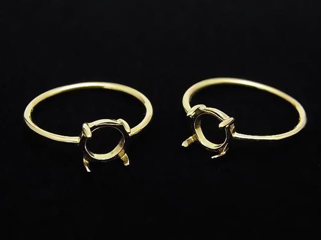 [Video] Silver925 Ring Frame (Prong Setting) Round 7mm 18KGP 1pc