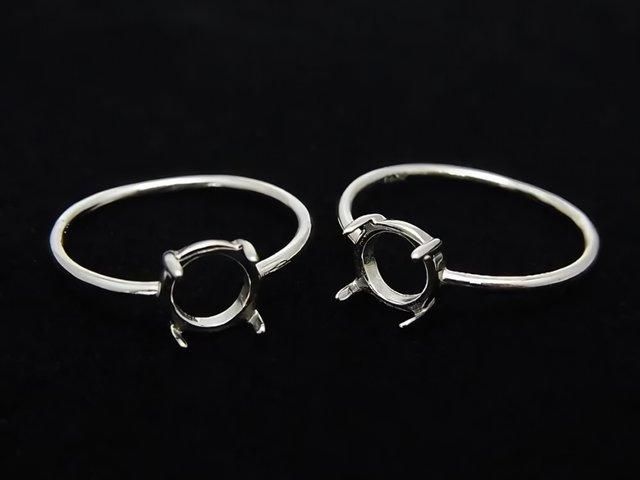 [Video] Silver925 Ring Frame (Prong Setting) Round 7mm Rhodium Plated 1pc