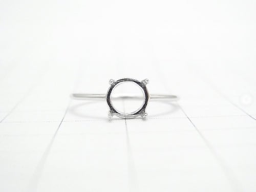 [Video] Silver925 Ring Frame (Prong Setting) Round 7mm Rhodium Plated 1pc