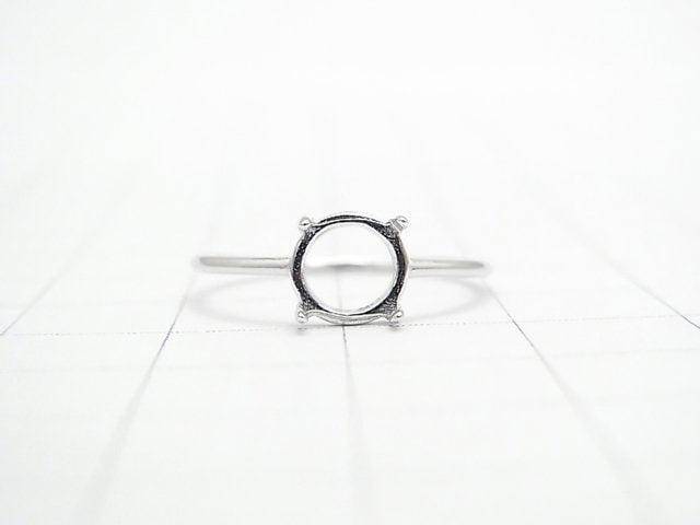 [Video]Silver925 Ring Frame (Prong Setting) Round 7mm Rhodium Plated 1pc