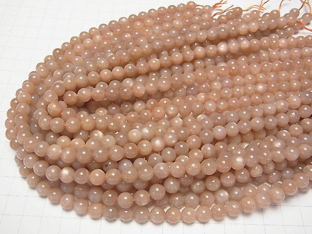 [Video] Orange Moonstone AA++ Round 8mm half or 1strand beads (aprx.15inch / 37cm)