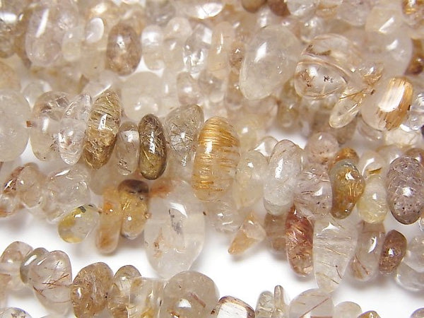 Chips, Nugget, Rutilated Quartz Gemstone Beads