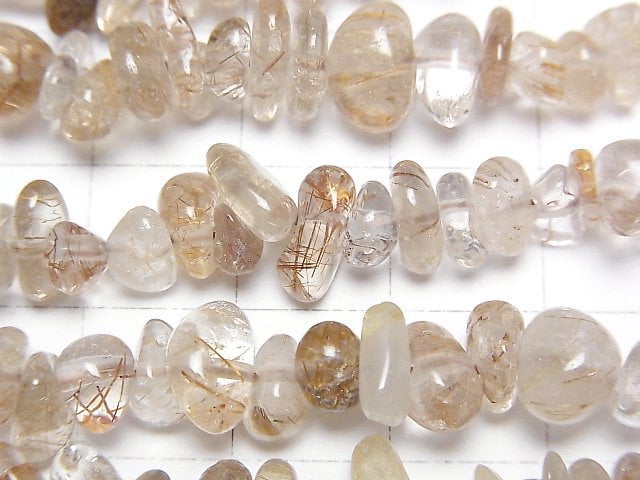 Copper Rutilated Quartz AAA Chips (Small Nugget ) 1strand beads (aprx.15inch/37cm)