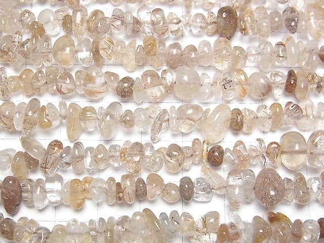 Copper Rutilated Quartz AAA Chips (Small Nugget ) 1strand beads (aprx.15inch/37cm)