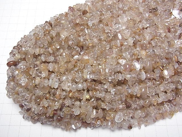 Copper Rutilated Quartz AAA Chips (Small Nugget ) 1strand beads (aprx.15inch/37cm)