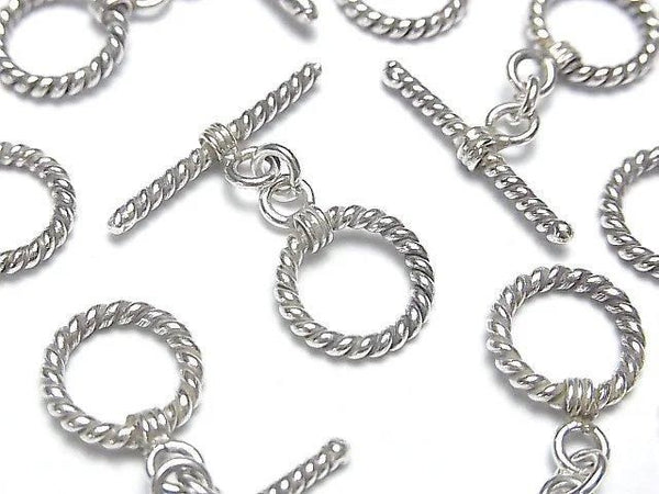 Karen Silver Twist Toggle 12mm 1 pair