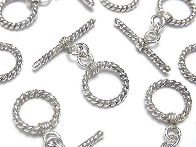 Karen Silver Twist Toggle 12mm 1 pair