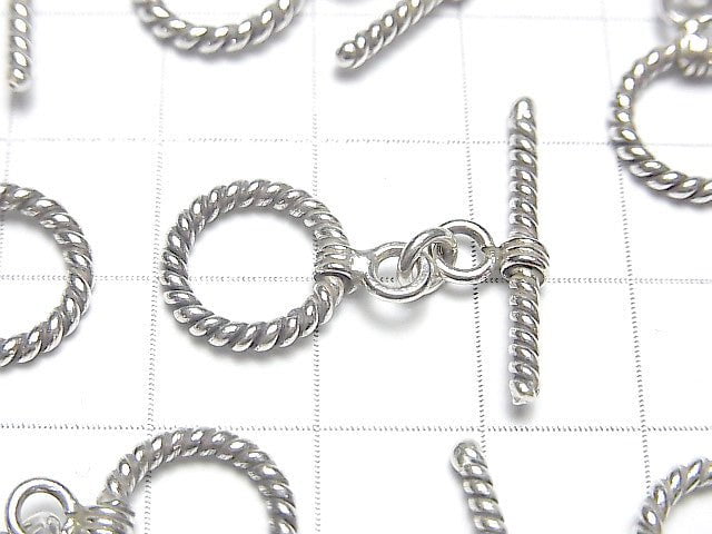 Karen Silver Twist Toggle 12mm 1pair