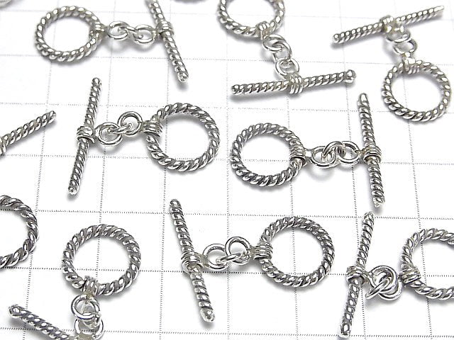 Karen Silver Twist Toggle 12mm 1pair