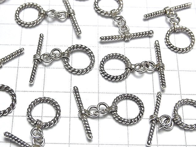 Karen Silver Twist Toggle 12mm 1pair