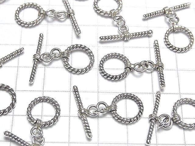 Karen Silver Twist Toggle 12mm 1 pair