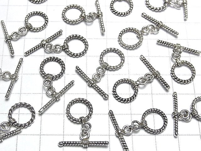 Karen Silver Twist Toggle 12mm 1pair