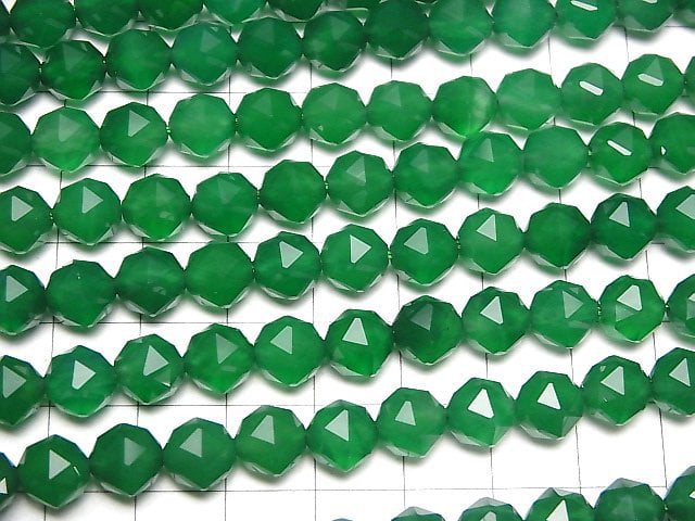 [Video] High Quality! 1strand $9.79! Green Onyx AAA Star Faceted Round 8mm 1strand beads (aprx.15inch / 37cm)