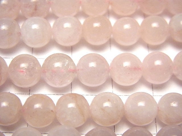 [Video] Morganite AA+ Round 8mm half or 1strand beads (aprx.15inch / 37cm)