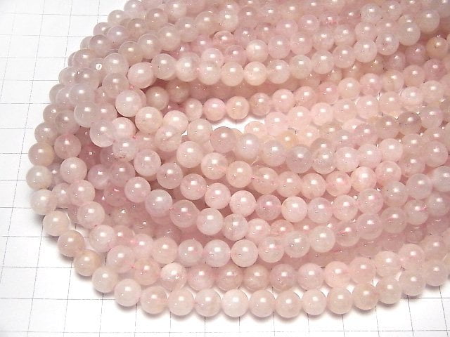 [Video] Morganite AA+ Round 8mm half or 1strand beads (aprx.15inch / 37cm)