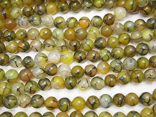 1strand $7.79! Dragon Agate Round 12mm Green Color 1strand beads (aprx.15inch / 36cm)