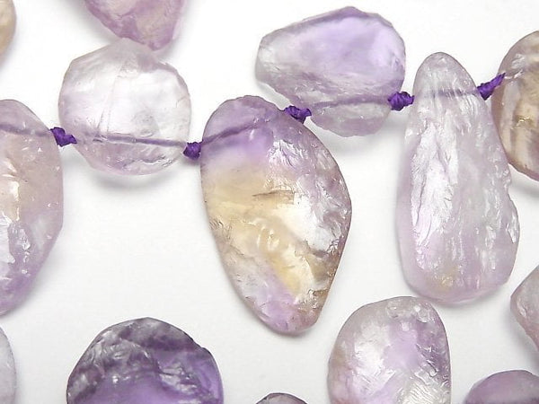 [Video]Ametrine AAA- Rough Rock Nugget Top Side Drilled Hole half or 1strand beads (aprx.15inch/38cm)