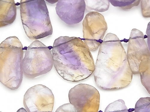 Ametrine AAA- Rough Rock Nugget Top Side Drilled Hole half or 1strand (aprx.15inch / 38cm)