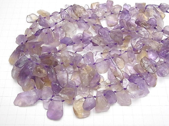 [Video]Ametrine AAA- Rough Rock Nugget Top Side Drilled Hole half or 1strand beads (aprx.15inch/38cm)