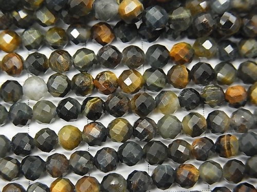 High Quality! 1strand $7.79! Mix Tiger's Eye AA ++ Faceted Round 4mm 1strand beads (aprx.15inch / 38cm)