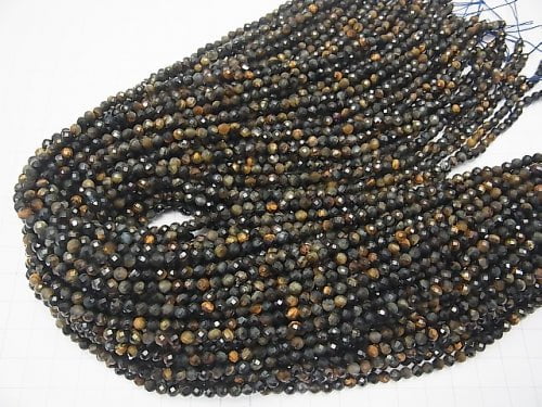 High Quality! 1strand $7.79! Mix Tiger's Eye AA ++ Faceted Round 4mm 1strand beads (aprx.15inch / 38cm)