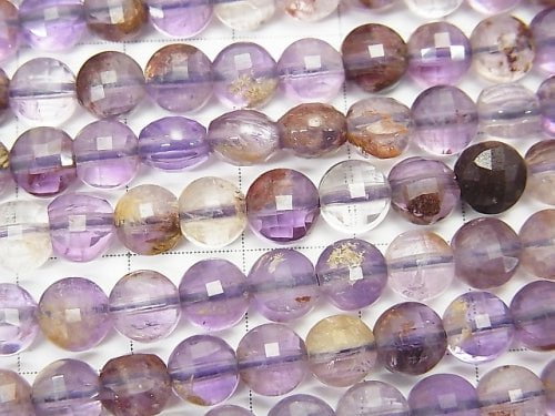 High quality! 1strand $12.99! Garden Amethyst AA ++ Faceted Coin 6x6x3mm 1strand beads (aprx.15inch / 37cm)