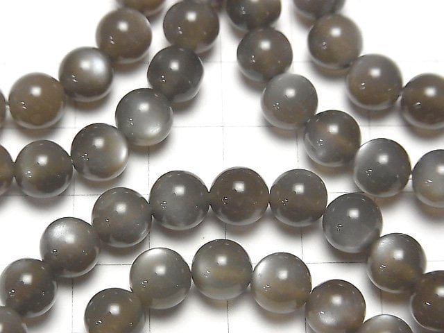 [Video] Silver Sheen Gray Moonstone AAA Round 8mm 1strand (Bracelet)