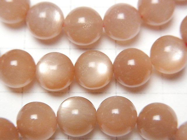 [Video] Orange Moonstone AAA Round 8mm Bracelet