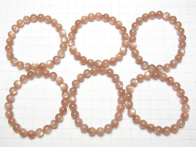 [Video] Orange Moonstone AAA Round 8mm Bracelet