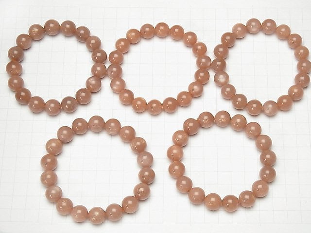 [Video] Orange Moonstone AAA Round 12mm Bracelet