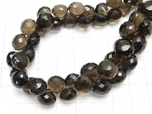 [Video] [One of a kind] High Quality Smoky Quartz AAA Onion Faceted Briolette [Medium Color] 1strand NO.6