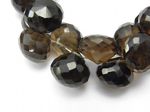 Faceted Briolette, One of a kind, Smoky Quartz One of a kind