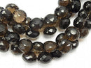 [Video] [One of a kind] High Quality Smoky Quartz AAA Onion Faceted Briolette [Dark Color] 1strand NO.11